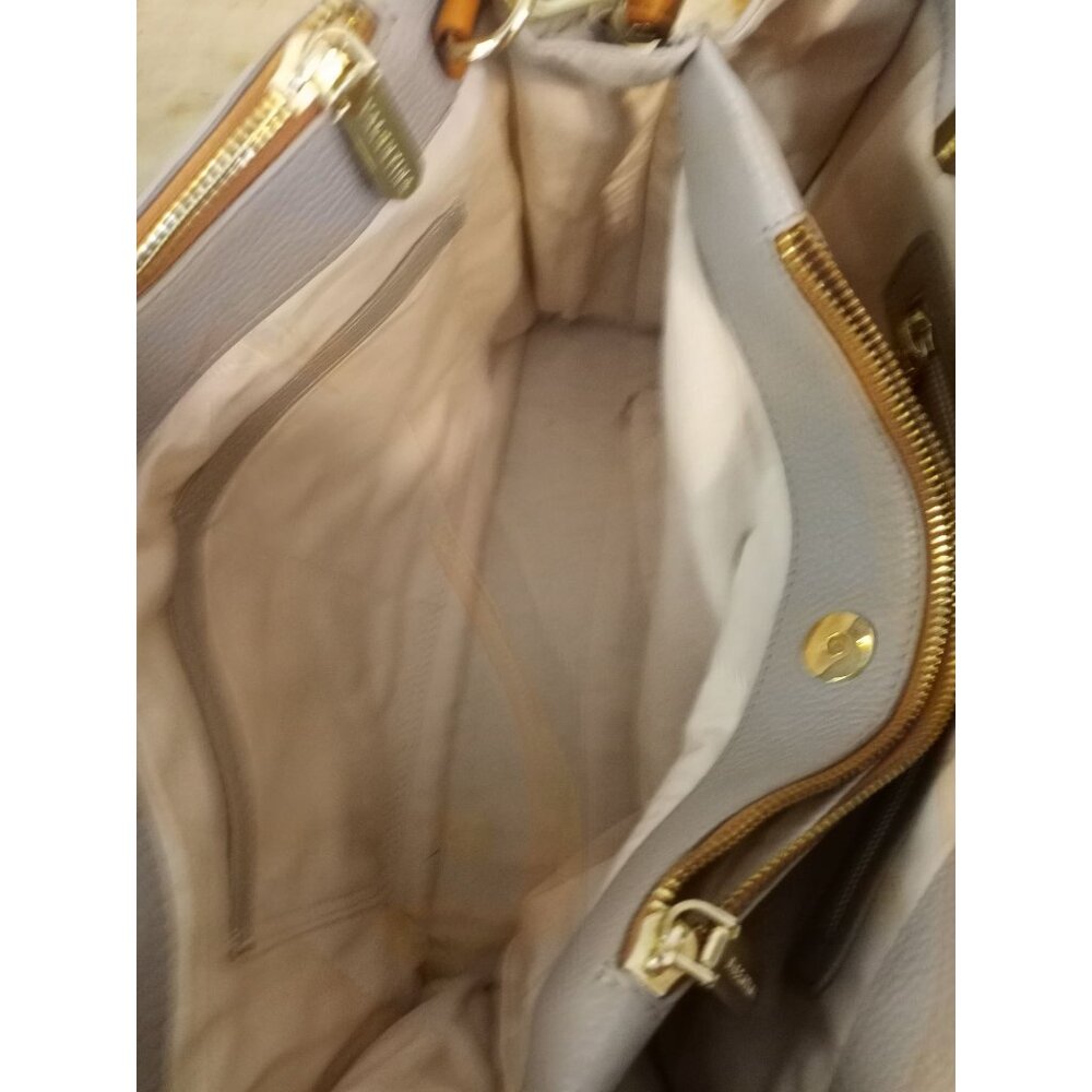 Valentina Tradizone Italiana Beige Pebbled Leather Crossbody Shoulder Bag - Picture 11 of 16